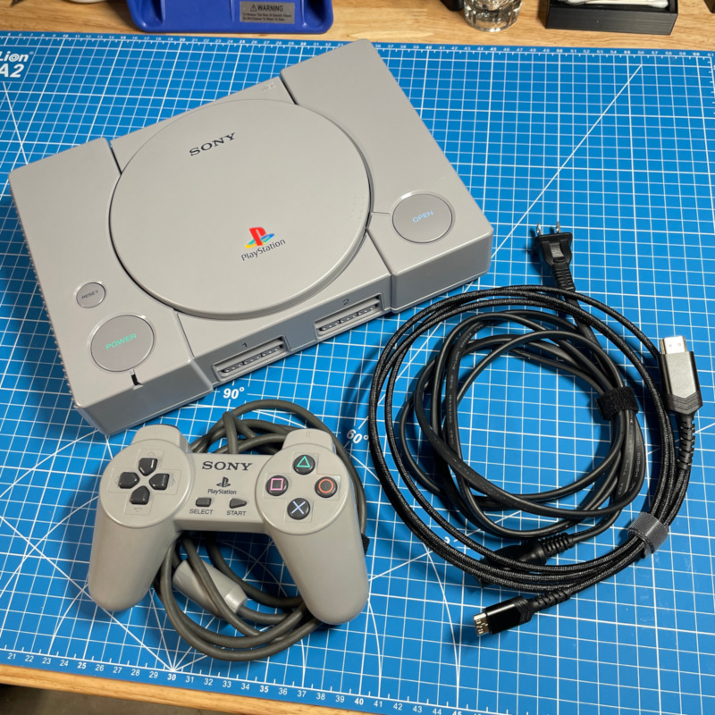 Sony PlayStation w/ PixelFX RetroGEM Shiny HDMI, XStation, Full